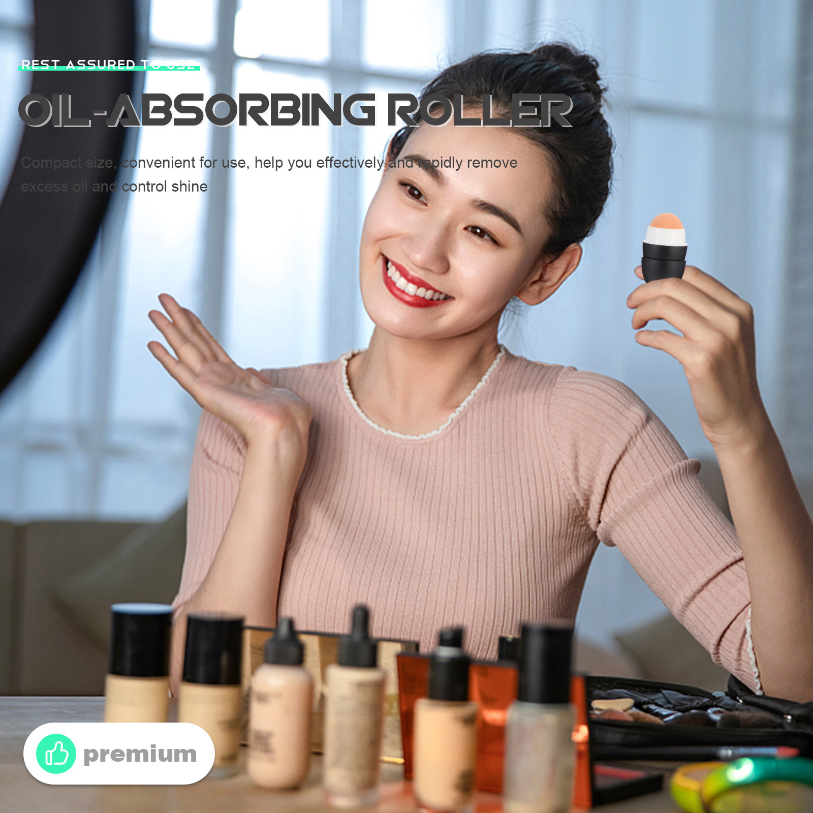 Skincare Oil Control - Huidverzorgingsroller voor gezichtsolie Massager Olie-absorberende vulkanische