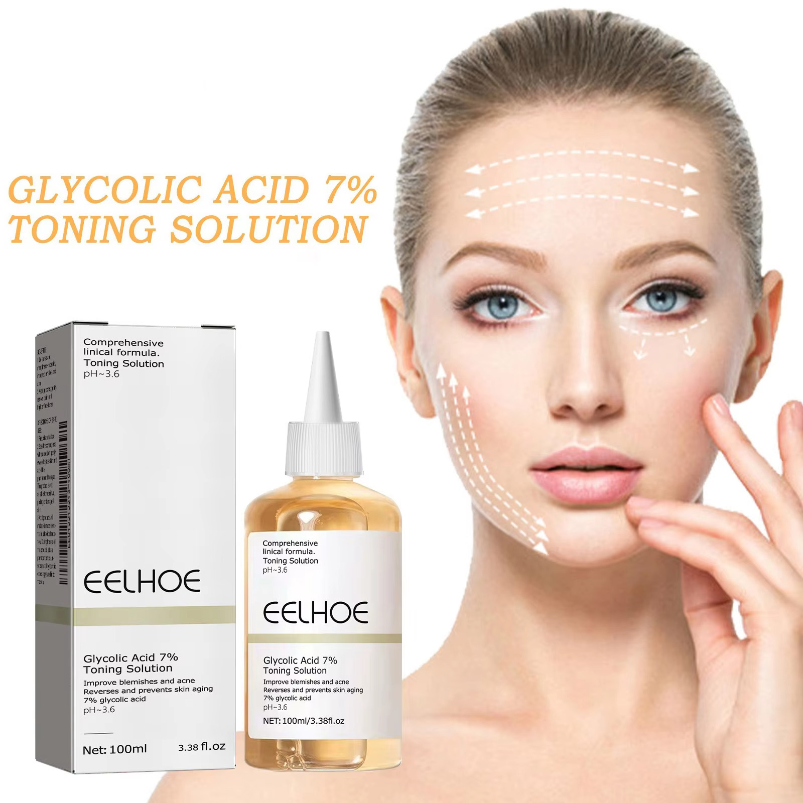 Glycolic Acid Exfoliant - Glycolzuur 7% toneroplossing Exfoliërende toner Poriënverkleiner