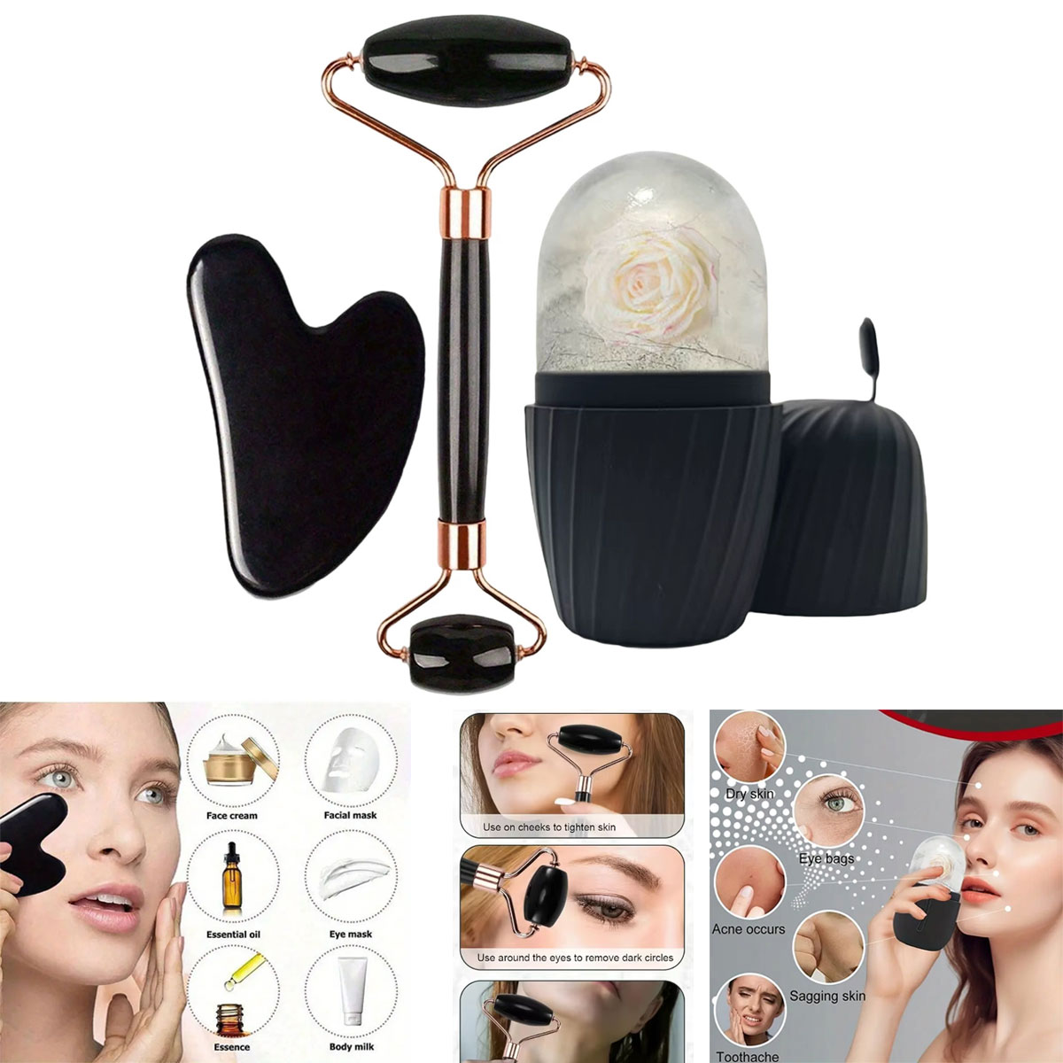 Skincare Ingredients Checker - Ice Face Roller Set 1/2/3 stuks