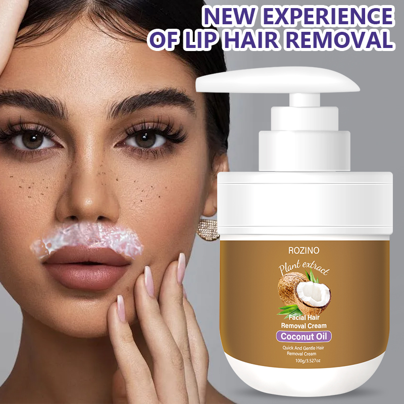 Skincare Ingredients - Rozino Kokosolie Lip Haarverwijderingscrème, met een