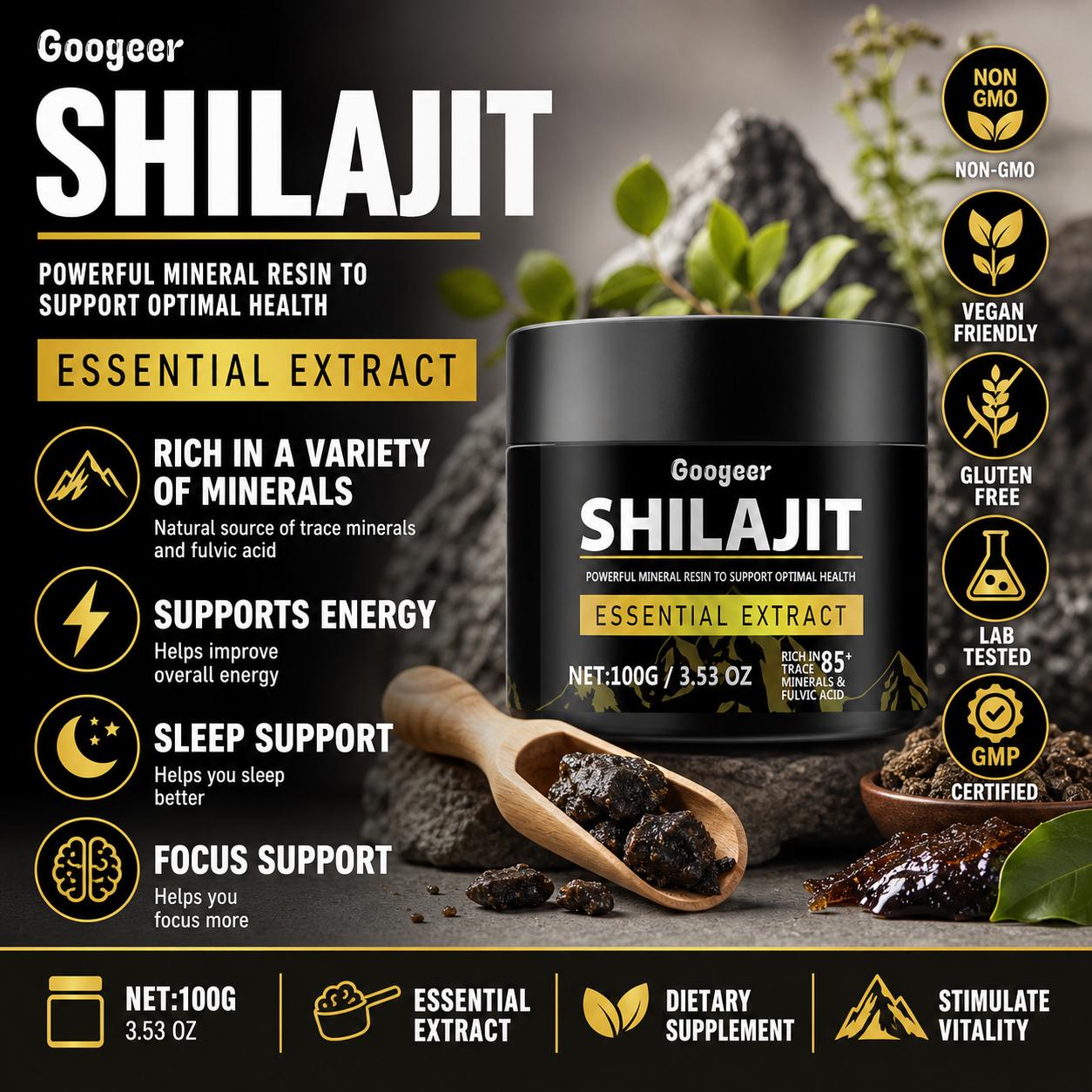 Licorice Root Extract - Googeer Shilajit Extract Poeder Fulvinezuur 85%