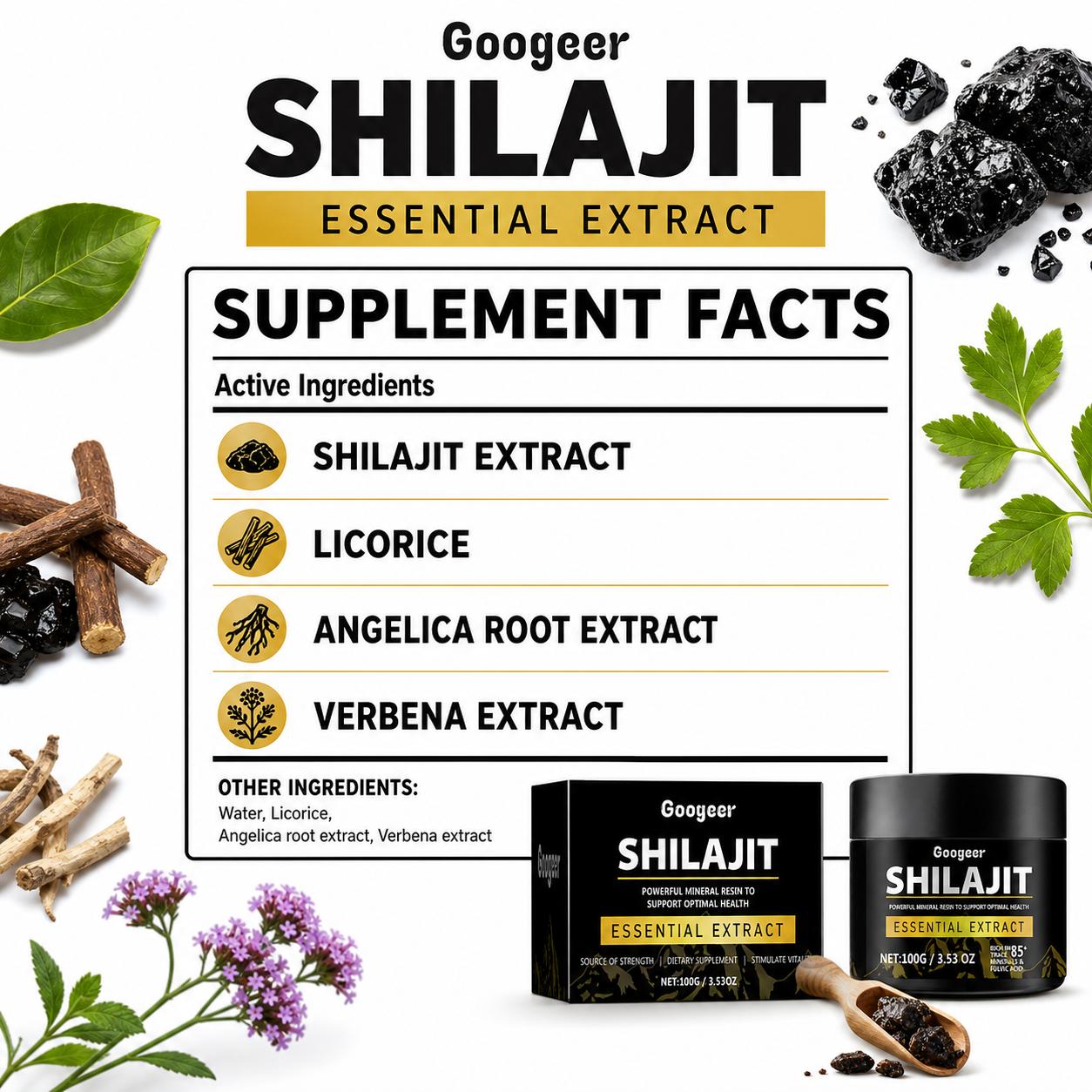 Googeer Shilajit Extract Poede - Licorice Root Extract recensie en prijs