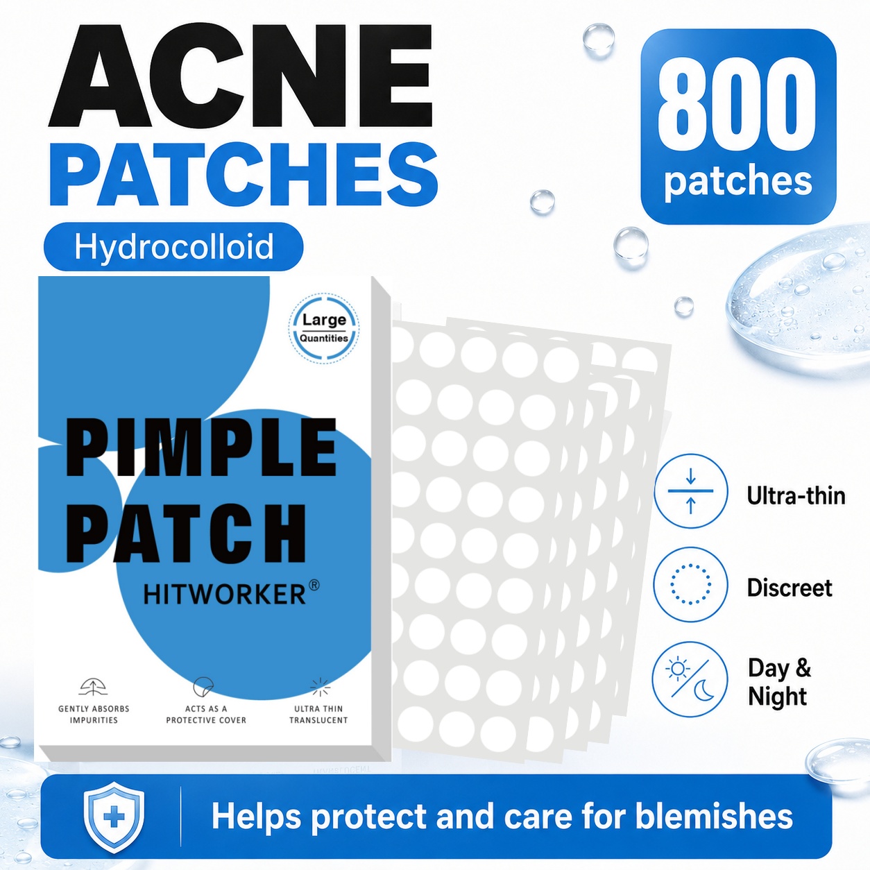 800 stuks Hydrocolloïde Acne P - Skincare Oil Control recensie en prijs